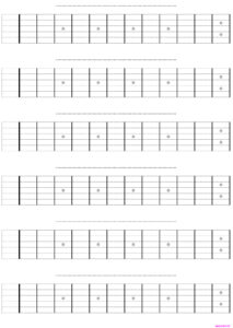 blank guitar neck fretboard charts 6 frets