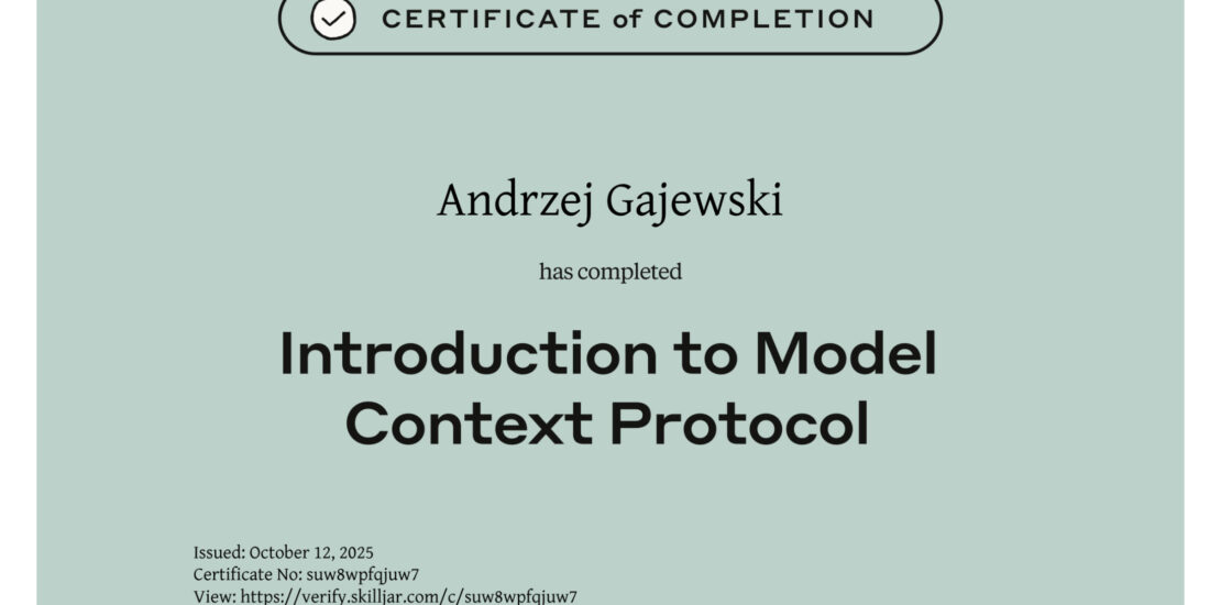 Anthropic Introduction to Model Context Protocol Certificate