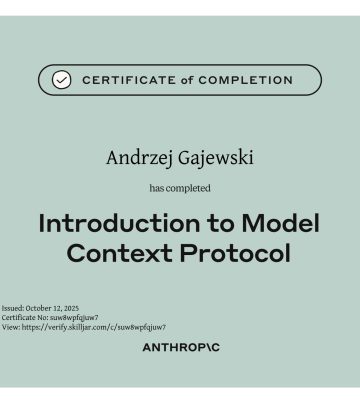 Anthropic Introduction to Model Context Protocol Certificate